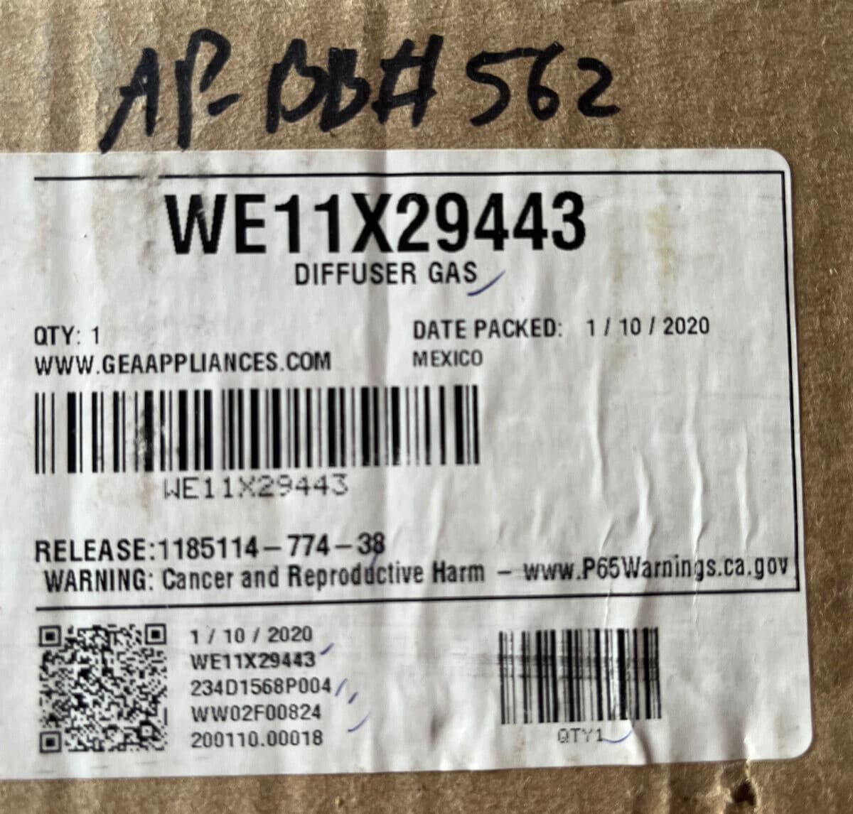New Genuine OEM GE Gas Dryer Diffuser DPSR473GW0WW  WE11X29443 — thumbnail 3