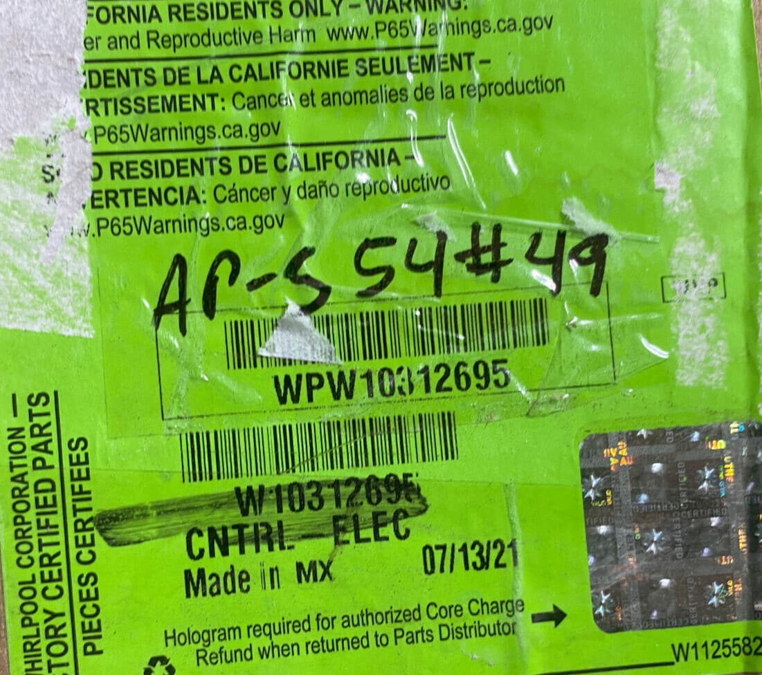 New Genuine OEM Whirlpool Refrigerator Control Board  W10312695 WPW10312695 — thumbnail 4