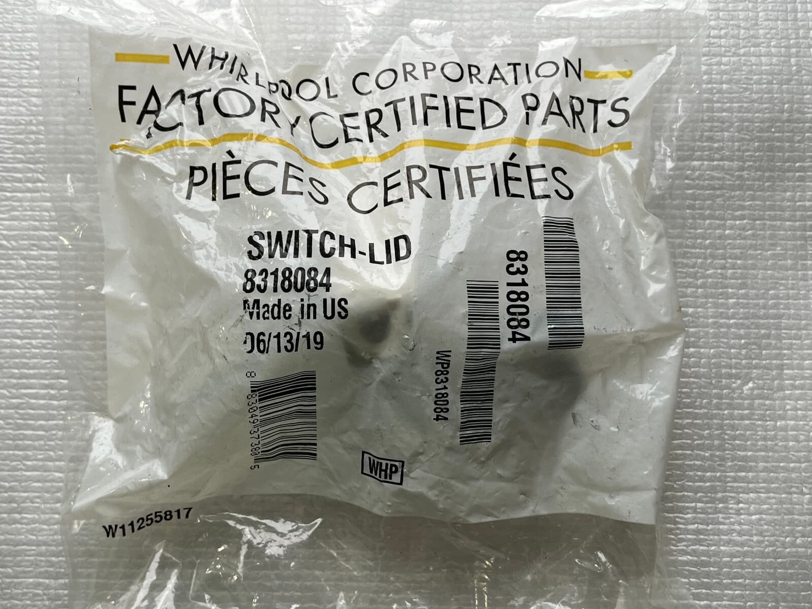 NEW Genuine OEM Whirlpool Washer Lid Switch  WTW5540SQ0	WP8318084 — thumbnail 12