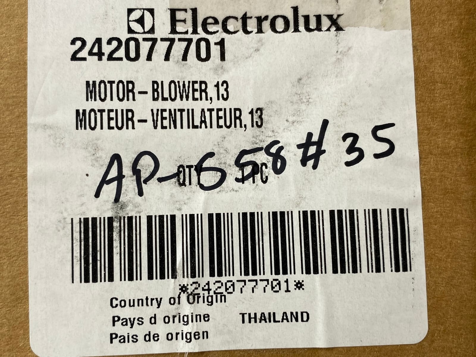 New Genuine Frigidaire Refrigerator Blower Fan Motor 242077701 — thumbnail 3