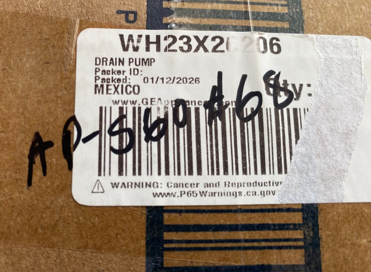 WH23X26206  OEM GE Washer/Dryer Drain Pump New Genuine — thumbnail 4