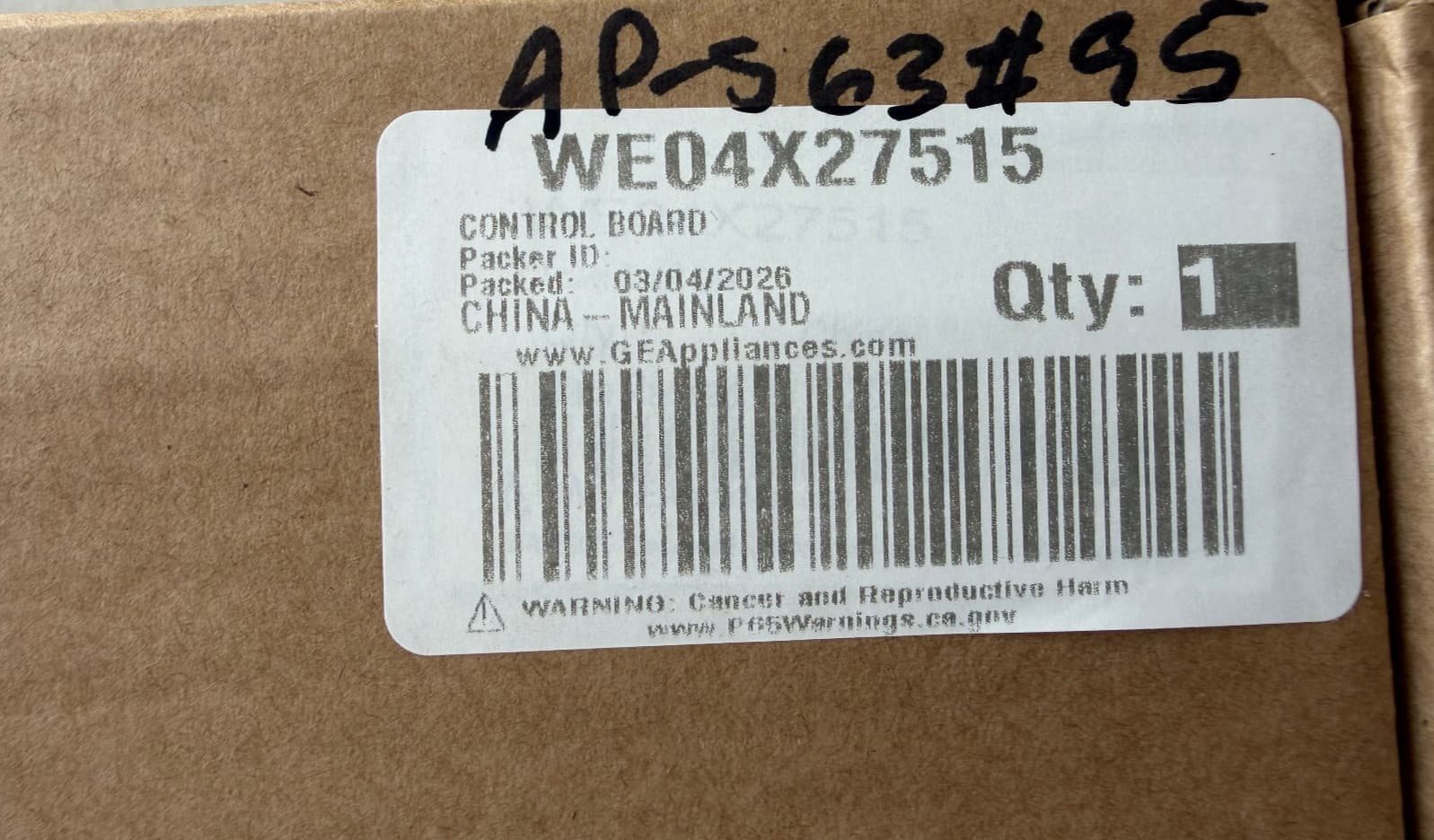 WE04X27515 GE Dryer Control Board New OEM Genuine — thumbnail 5