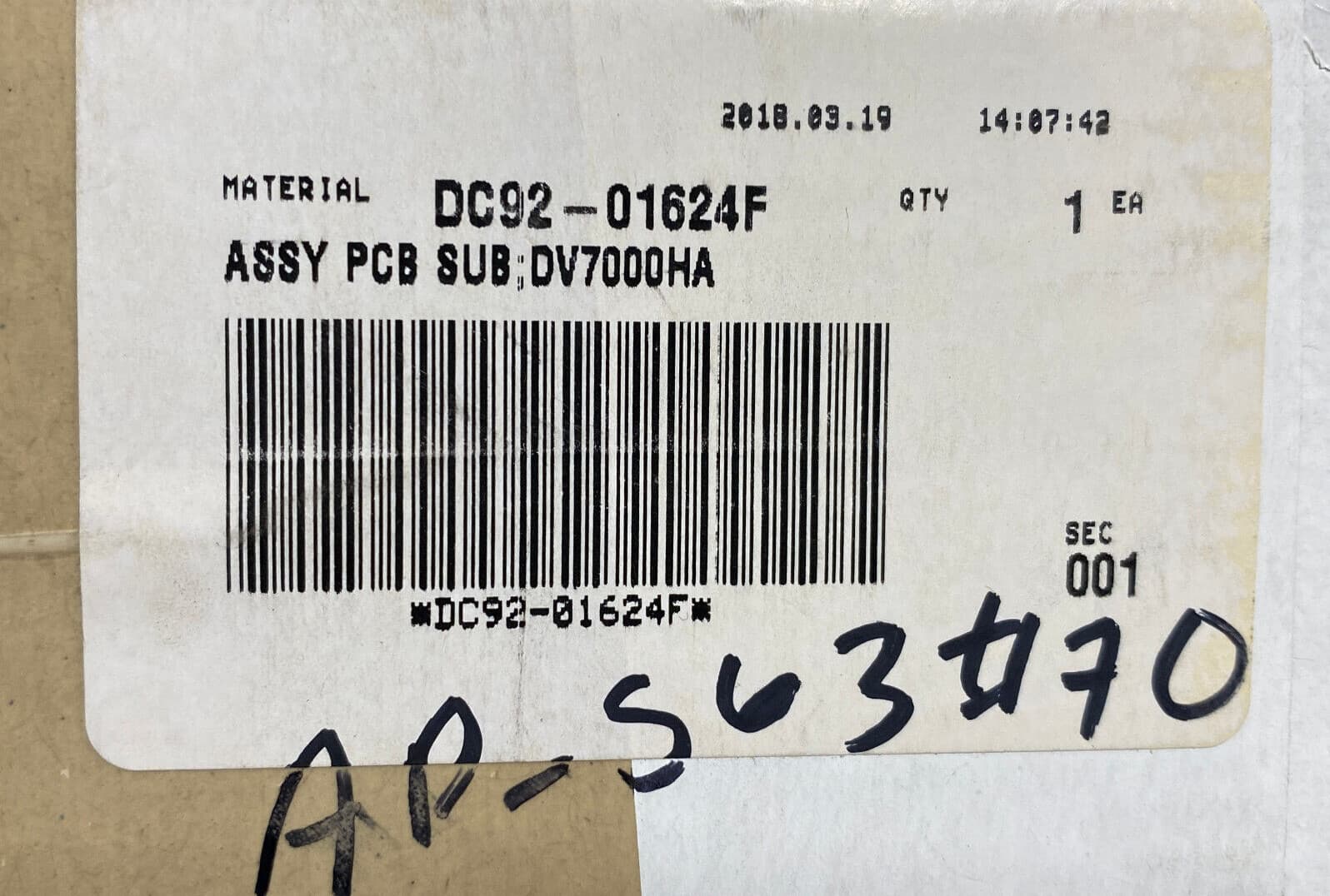 DC92-01624F OEM Samsung Dryer Display Board Assembly New Genuine — thumbnail 5