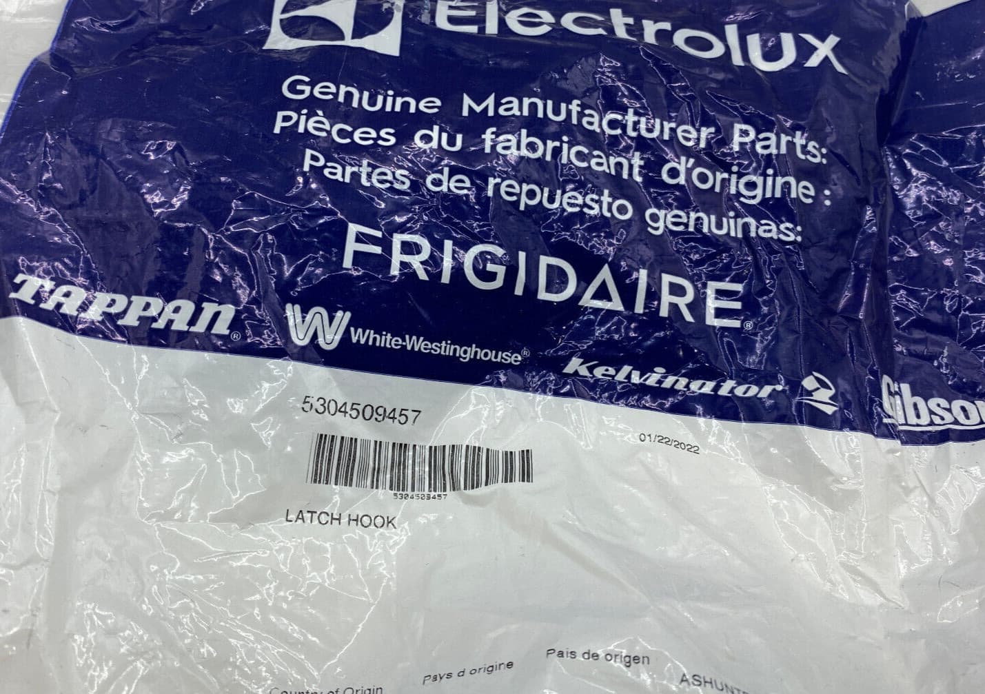 New Genuine OEM Frigidaire Microwave Latch Hook 5304509457 — thumbnail 3