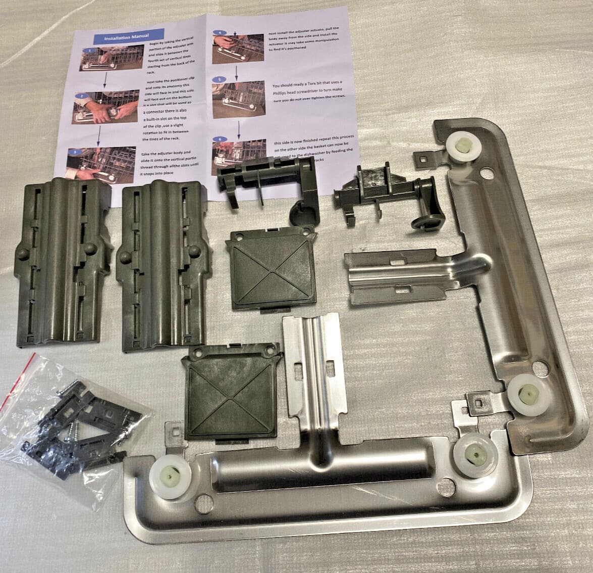 W10712395 New For Whirlpool Dishwasher Rack Adjuster Kit — thumbnail 2