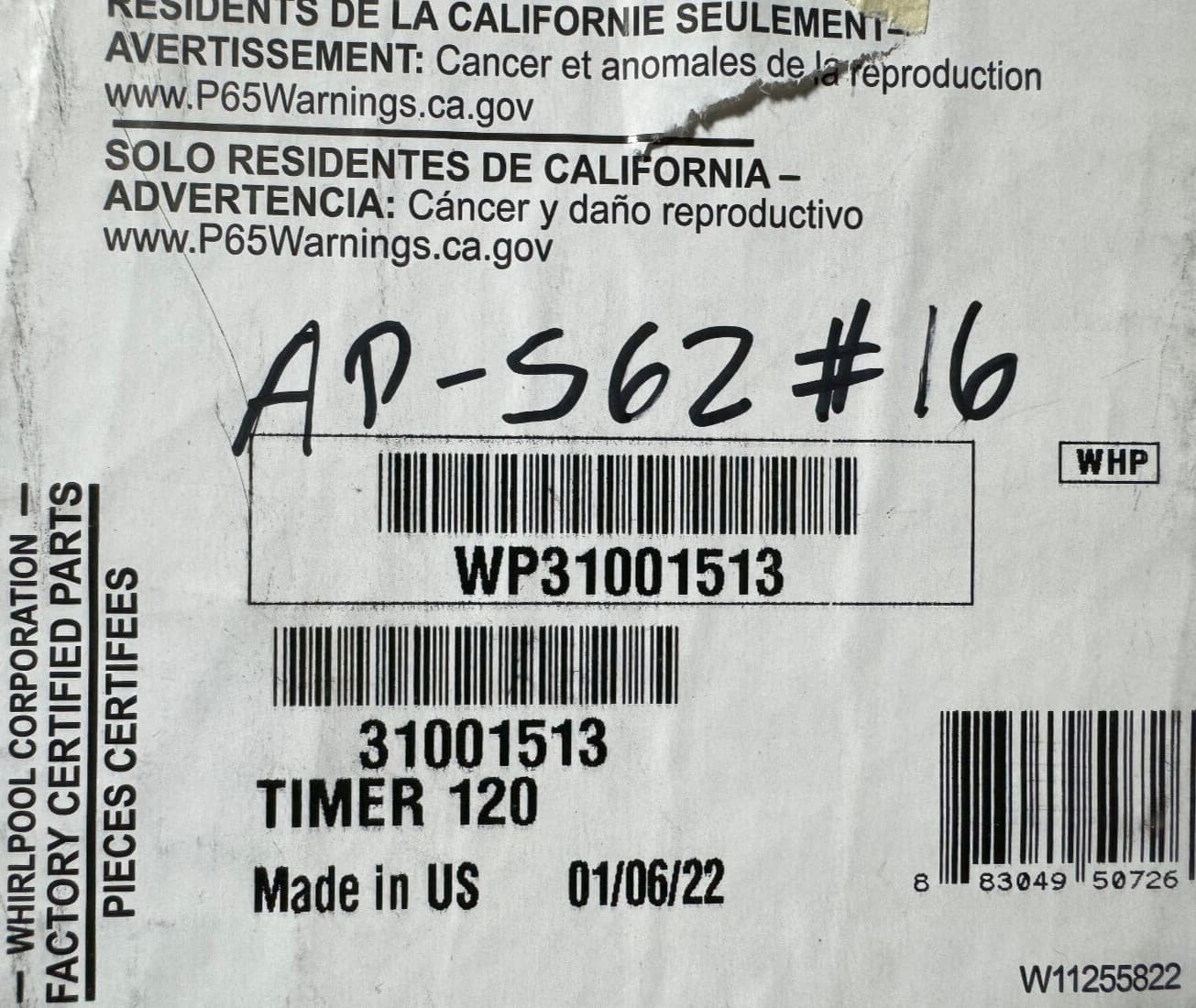 New GenuineWhirlpool  Dryer Timer Kit WP31001513 31001513 — thumbnail 4