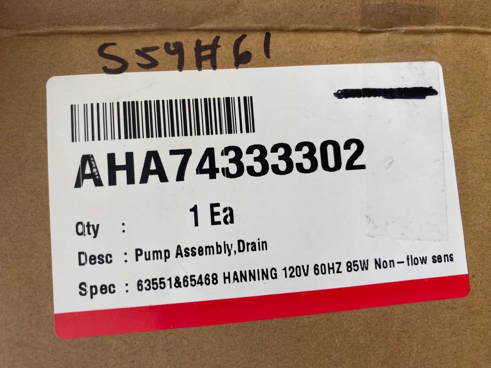 5859EA1004P OEM LG Washer Drain Pump Assembly New Genuine — thumbnail 4