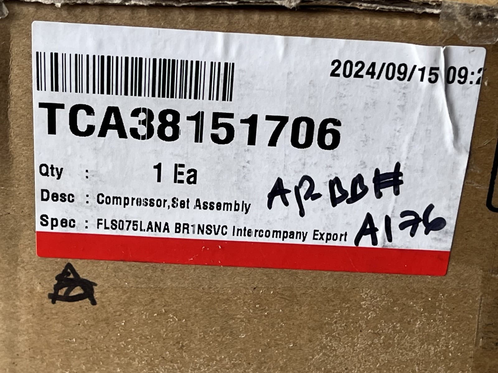 New Genuine OEM LG Kenmore Refrigerator Compressor FLS075LANA TCA38151706 — thumbnail 15