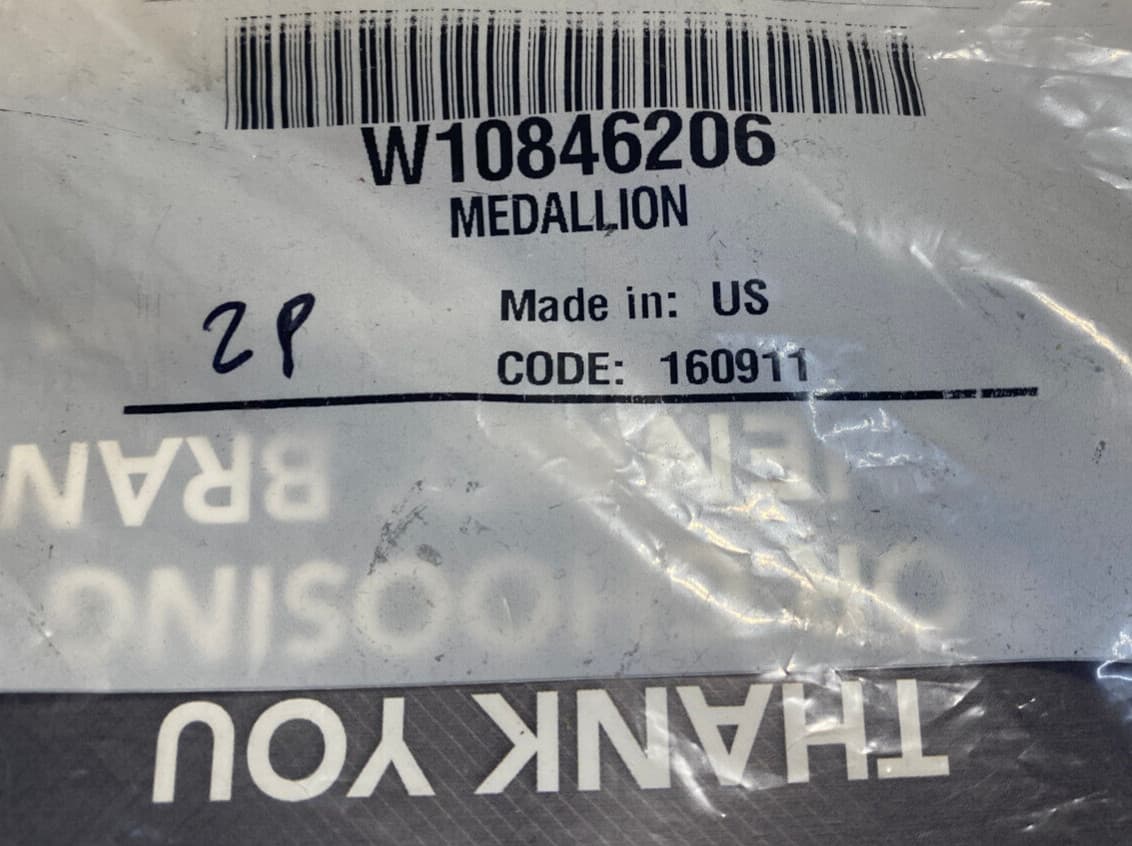 New Genuine OEM Whirlpool Range Medallion  W10846206 — thumbnail 3