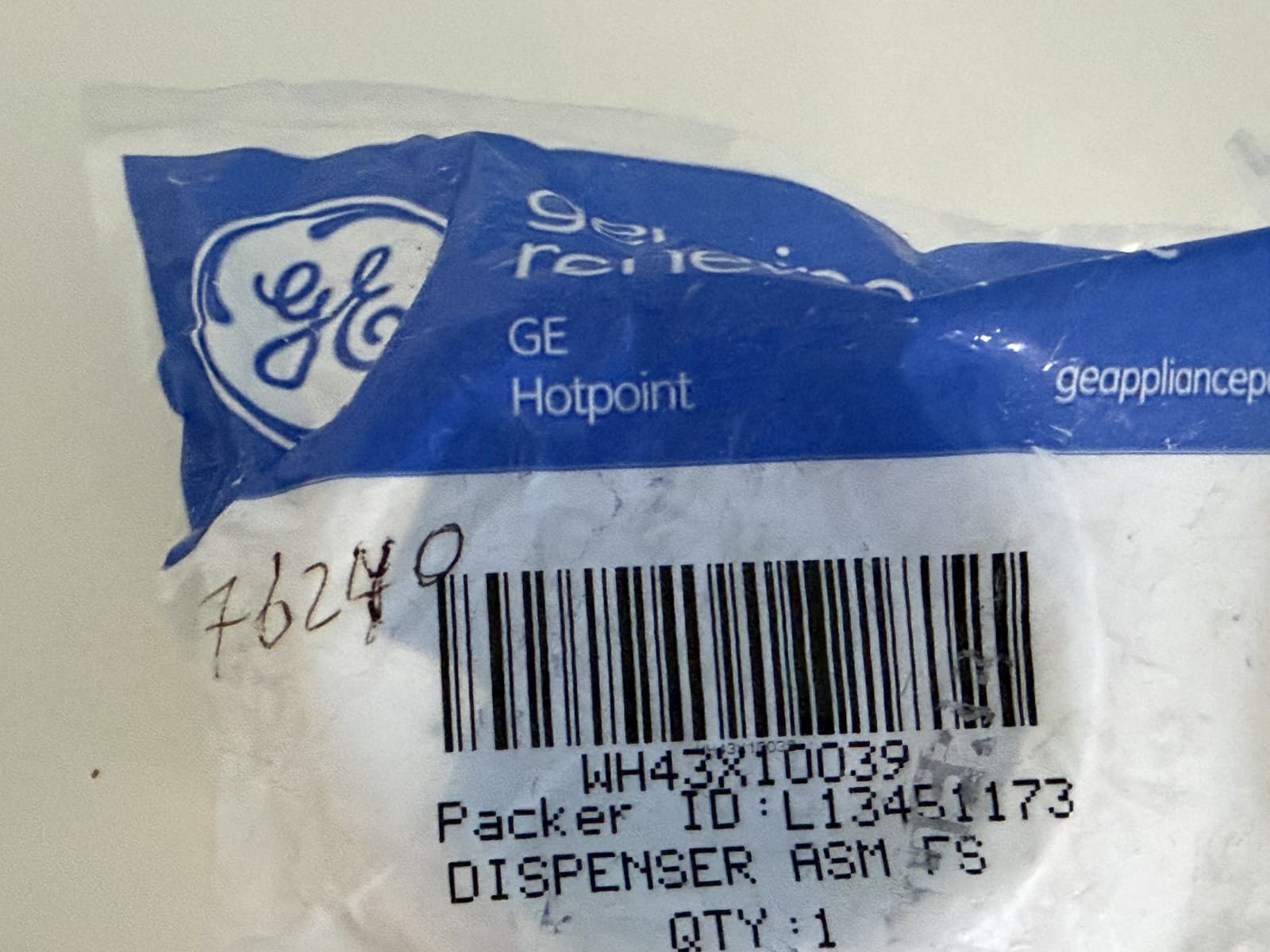 WH43X10039 GE Washer Dispenser Asm Fs OEM  New Genuine — thumbnail 2