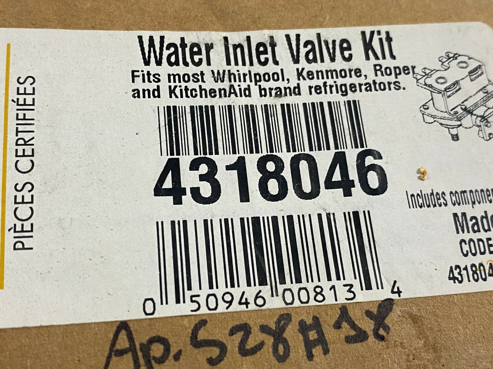 4318046  NEW OEM Genuine Whirlpool Refrigerator Water Inlet Valve Kit — thumbnail 6