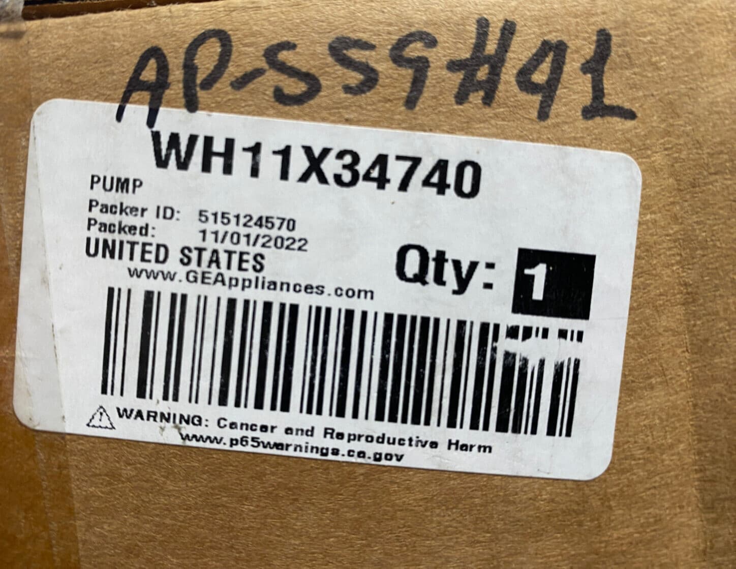 New Genuine OEM GE Washer Drain Pump WH11X34740 — thumbnail 3