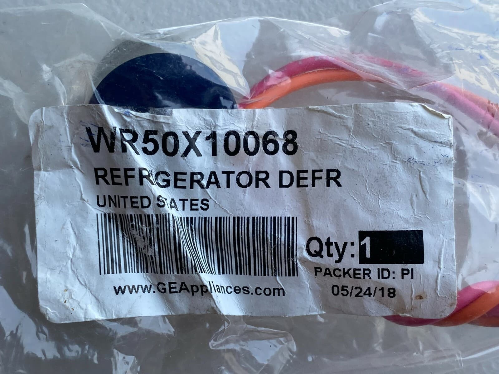 WR50X10068 Genuine OEM GE Refrigerator  Defrost Thermostat  NEW — thumbnail 4