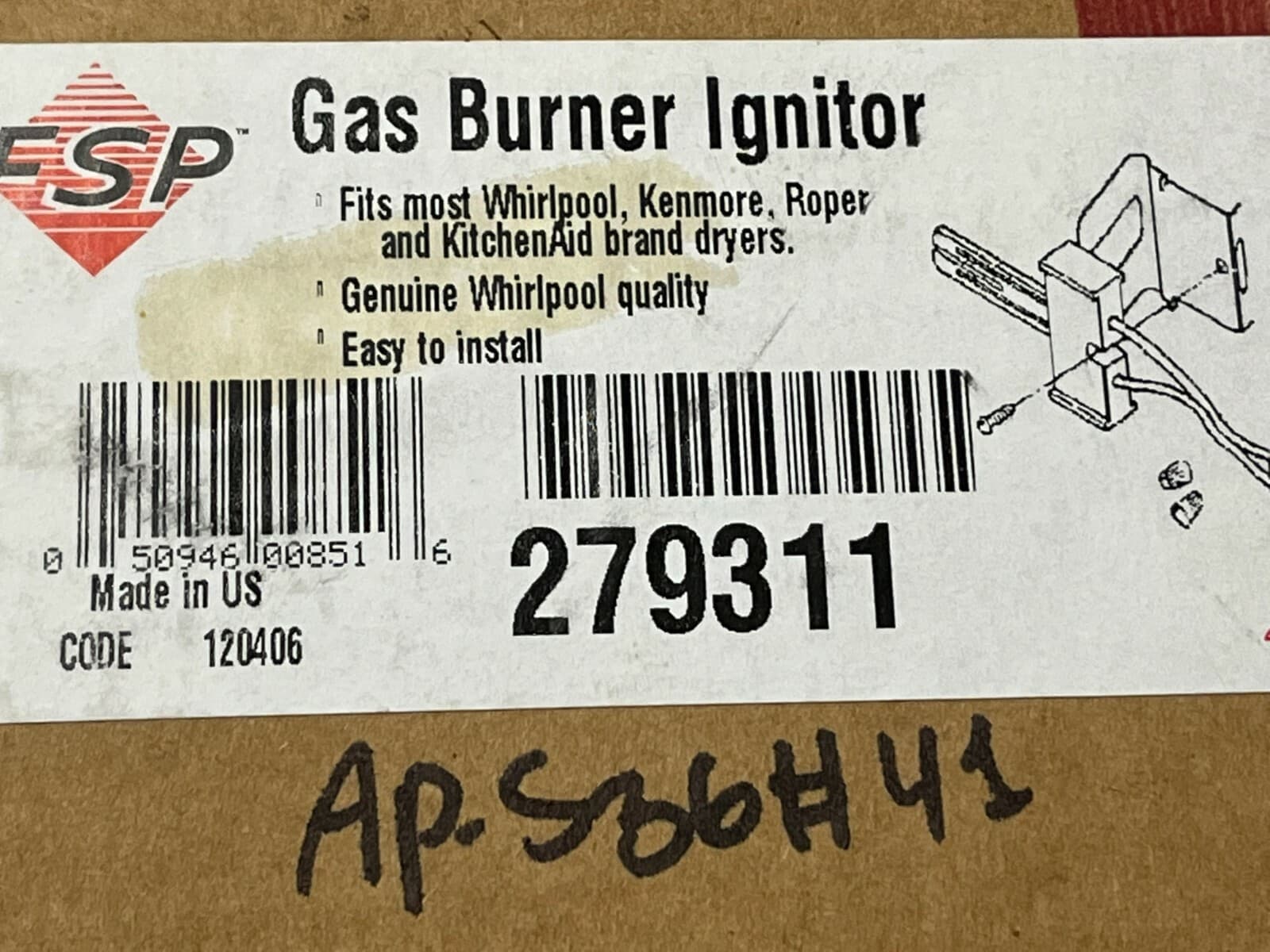 279311 OEM Whirlpool Dryer Burner Igniter Kit New Genuine — thumbnail 19