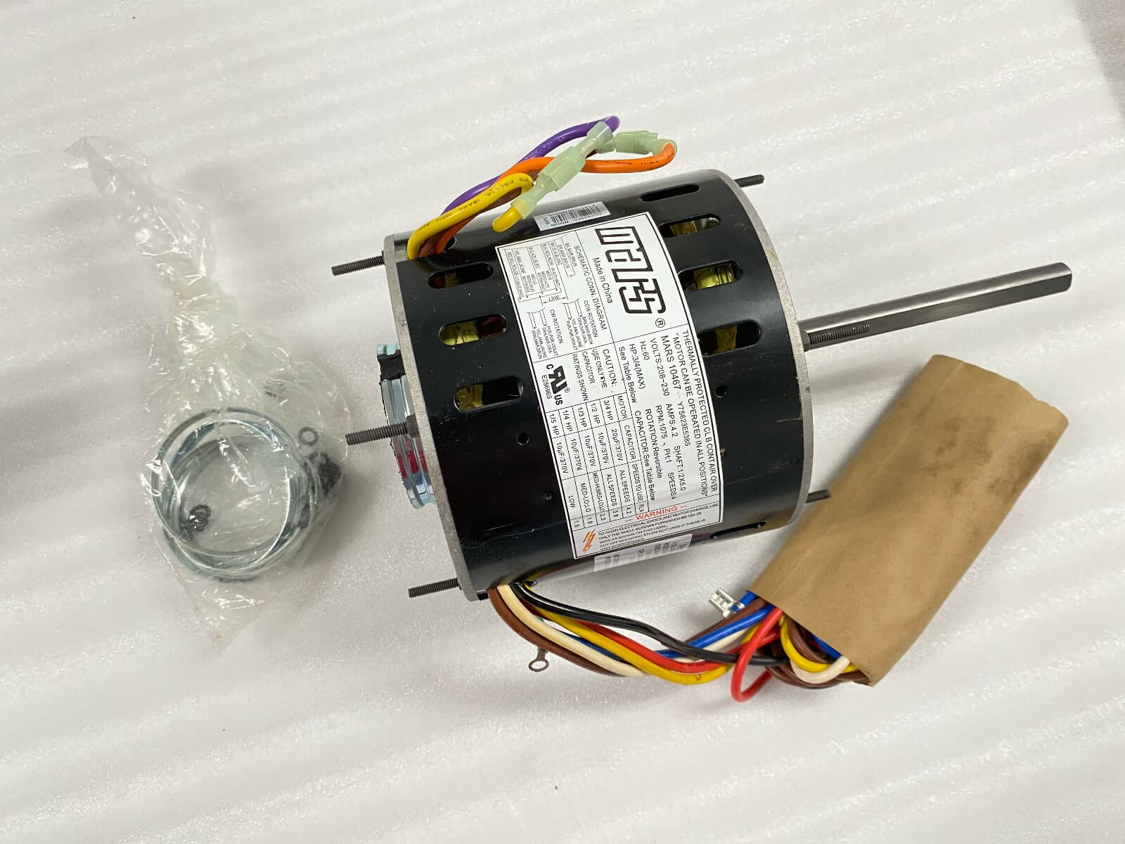 10467 OEM Mars Reversible Ball Bearing Motor 1/5 - 3/4 Multi HP 230V 1075 RPM