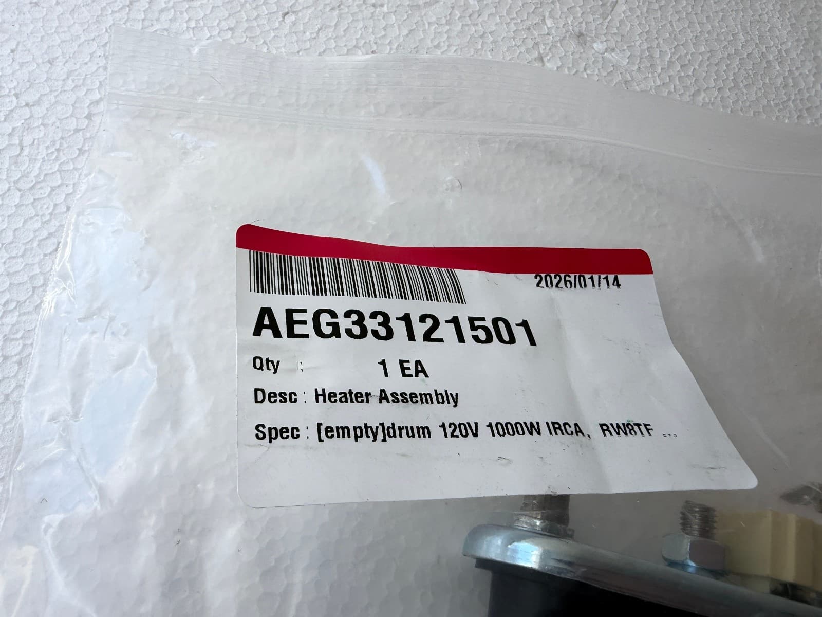 AEG33121501 New Genuine LG  Heater & Thermistor Assembly OEM — thumbnail 2