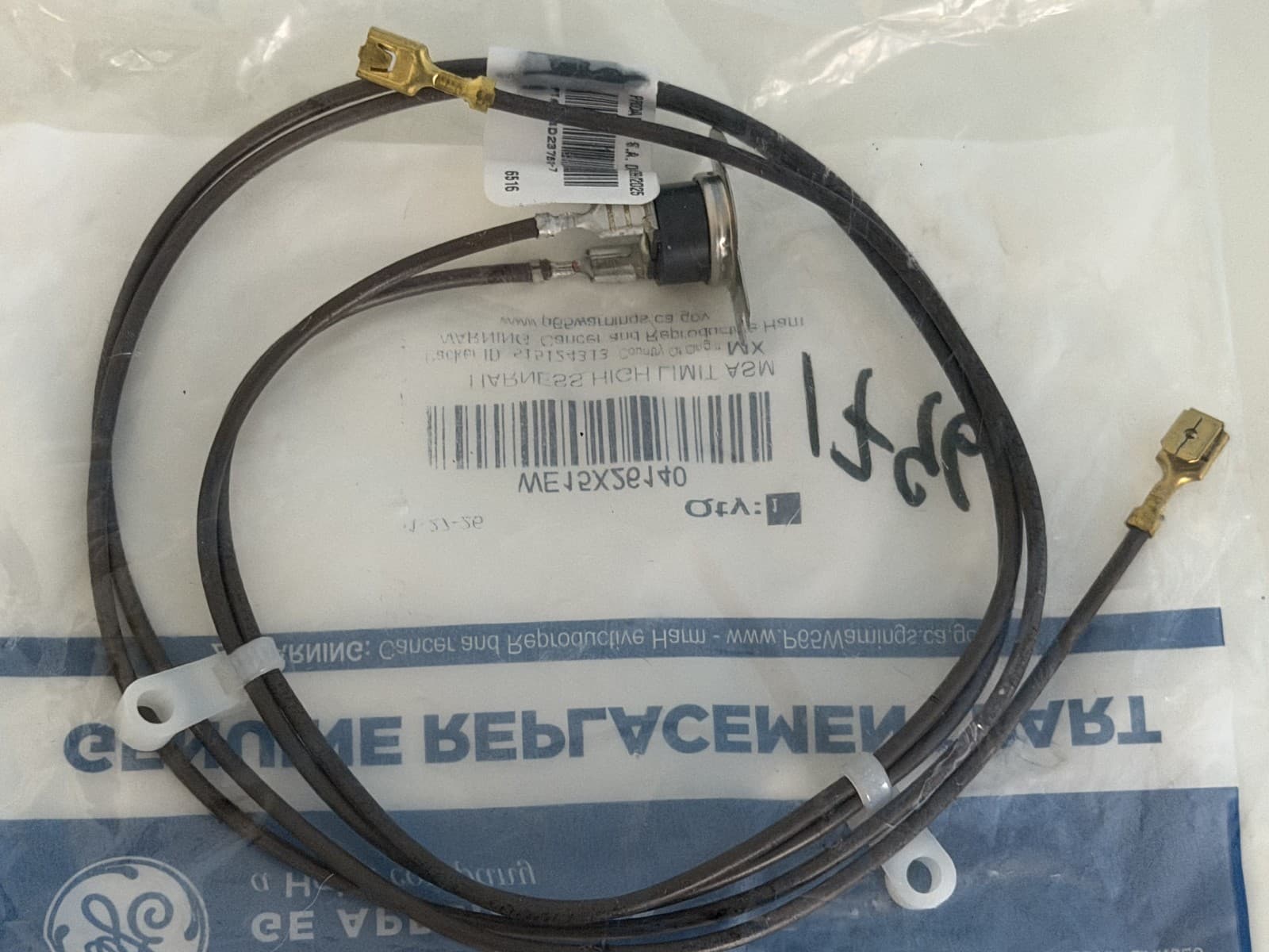 WE15X26140 GE Dryer Harness, High Limit (Assembly) OEM New Genuine