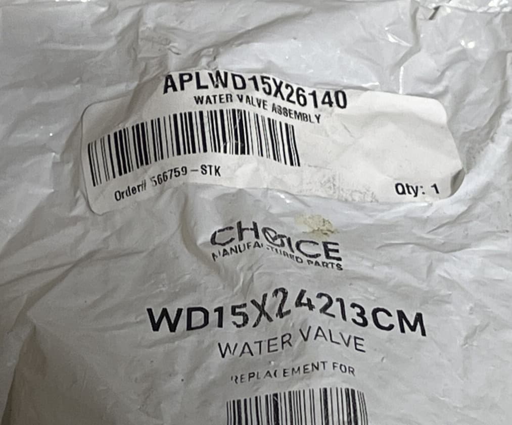 New  Replacement for GE Dishwasher Water Valve WD15X26140 — thumbnail 4