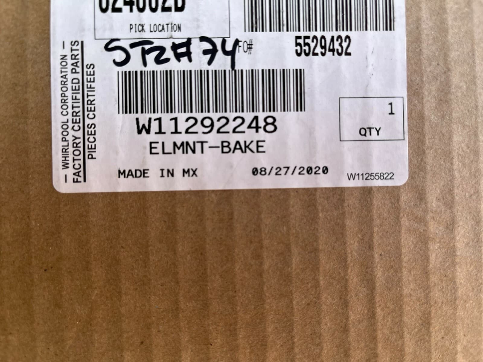 New Genuine Whirlpool Oven Element, Bake 2800W W11292248 — thumbnail 2