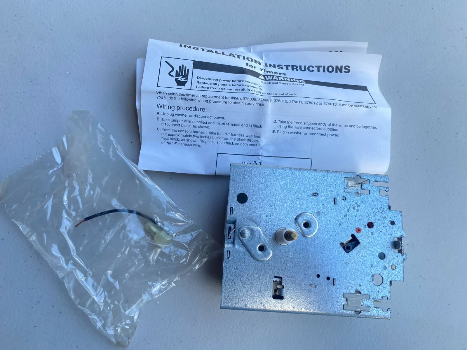New Genuine OEM Whirlpool Waher Timer Kit 378133 — thumbnail 3