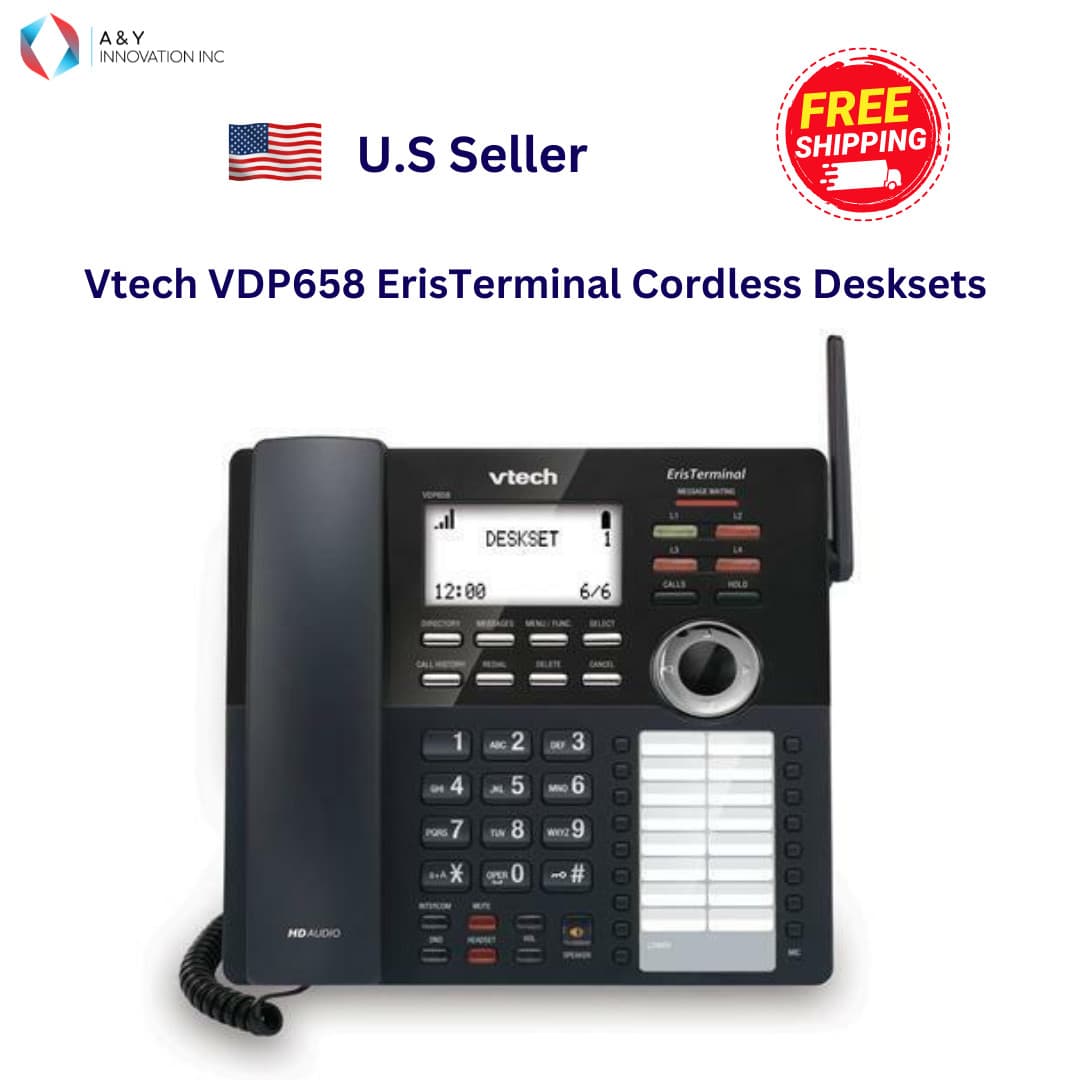 OEM Vtech ErisTerminal Sip Cordless Desksets, VDP658 4-Line