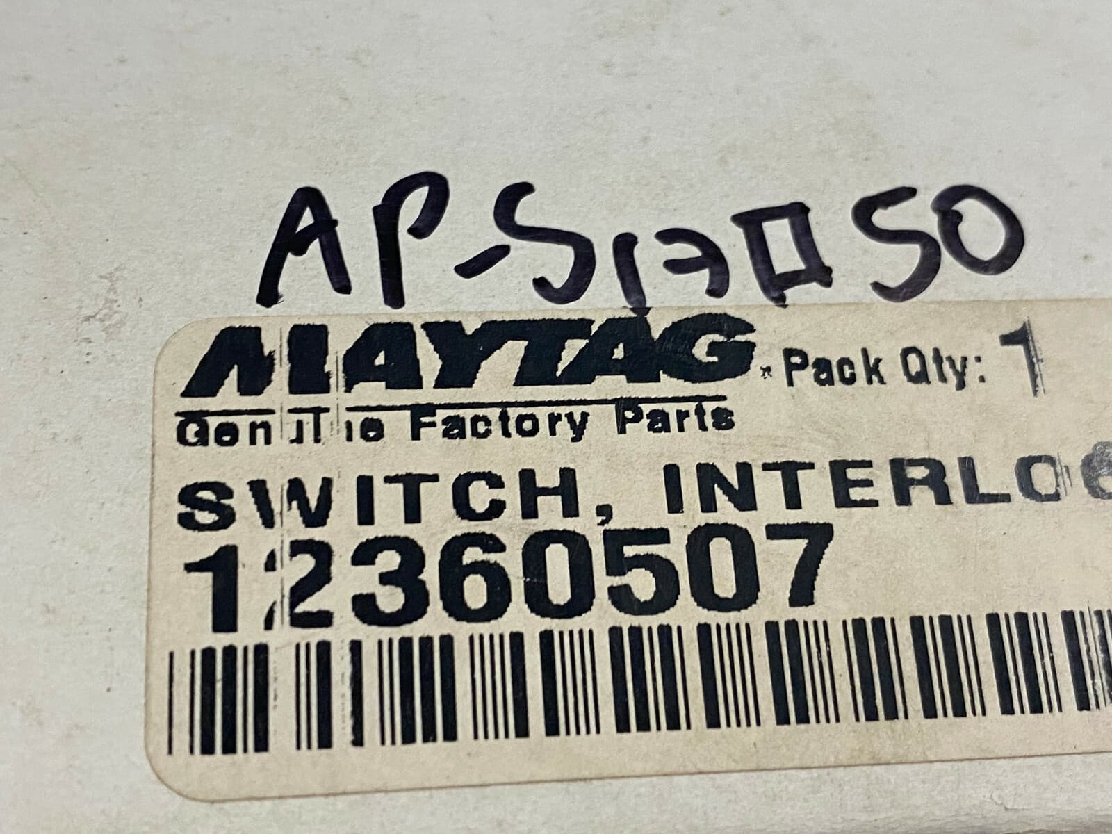 New Genuine OEM MAYTAG Microwave Switch, Interlock RCS10D 12360507 — thumbnail 6
