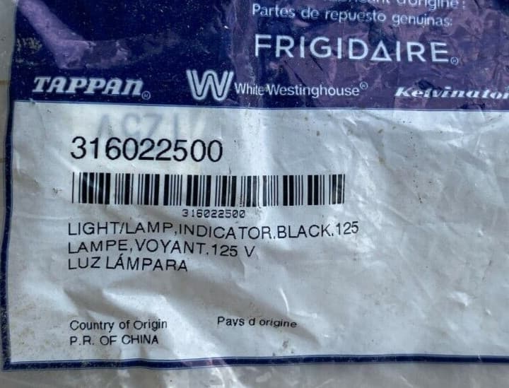 NEW Genuine OEM Frigidaire  Range Indicator Light 316022500 — thumbnail 3