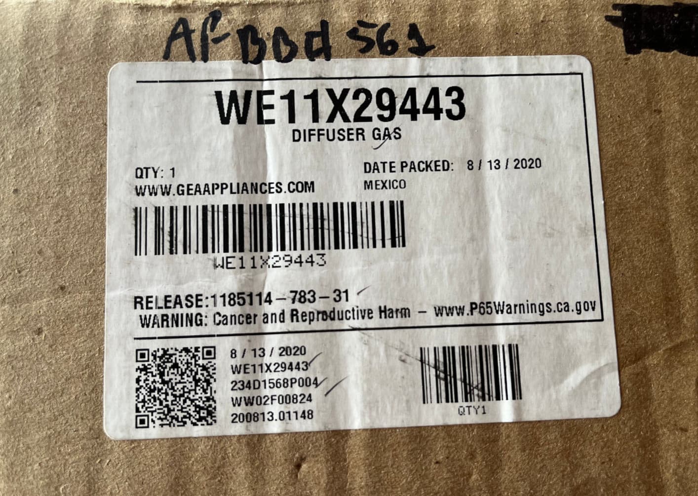 New Genuine OEM GE Gas Dryer Diffuser DPSR473GW0WW  WE11X29443 — thumbnail 4