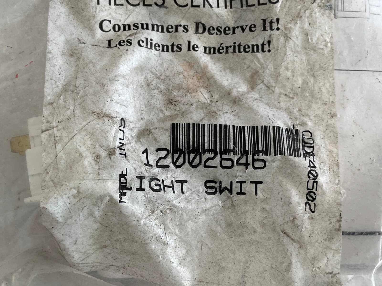 New Genuine Whirlpool Light Fan Switch 12002646 — thumbnail 5