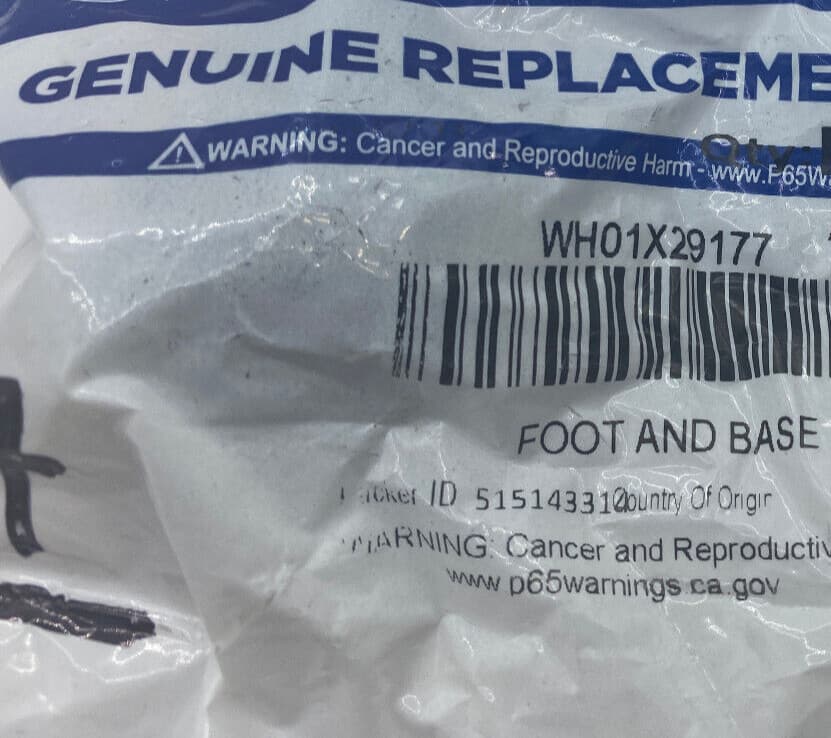 New Genuine OEM  GE Dryer Foot And Base (2 Pack) WH01X29177 — thumbnail 2
