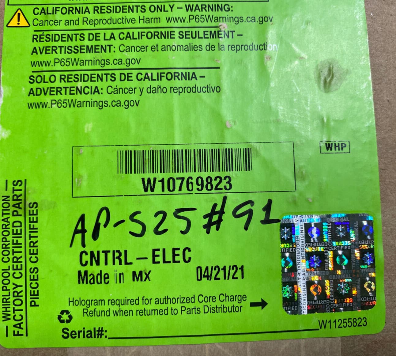 New Genuine OEM Whirlpool Range Electronic Control Board RS160LXTB0 W10769823 — thumbnail 4