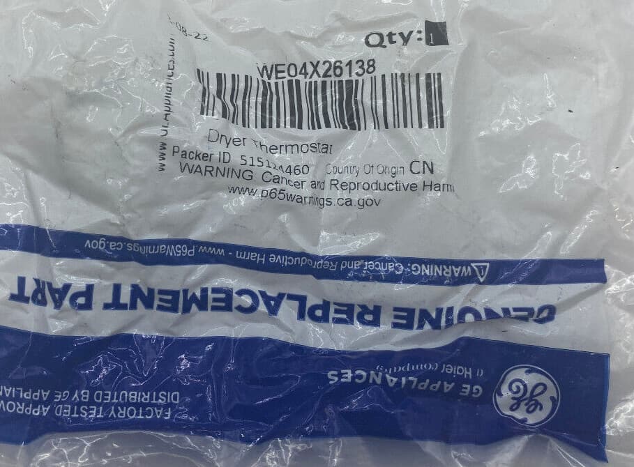 New Genuine OEM GE Dryer High Limit Thermostat WE04X26138 — thumbnail 2