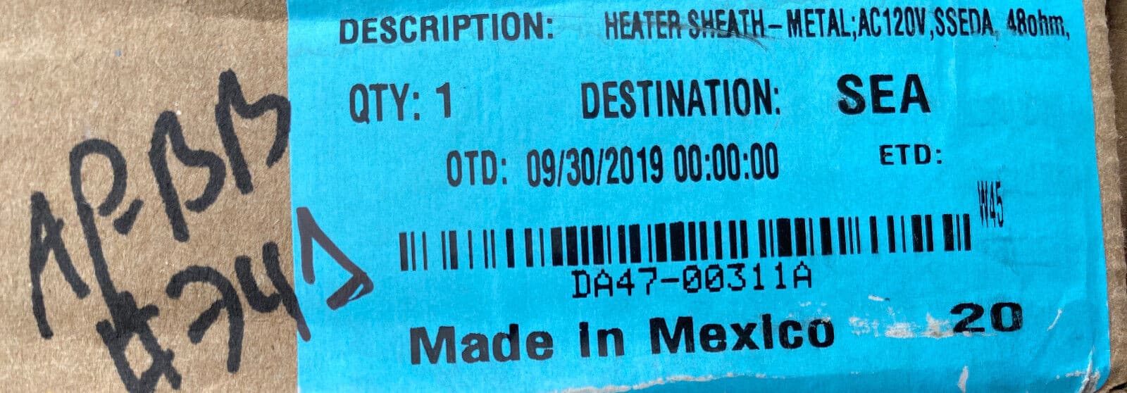 New Genuine OEM Samsung  Refrigerator Defrost Heater DA47-00311A — thumbnail 4