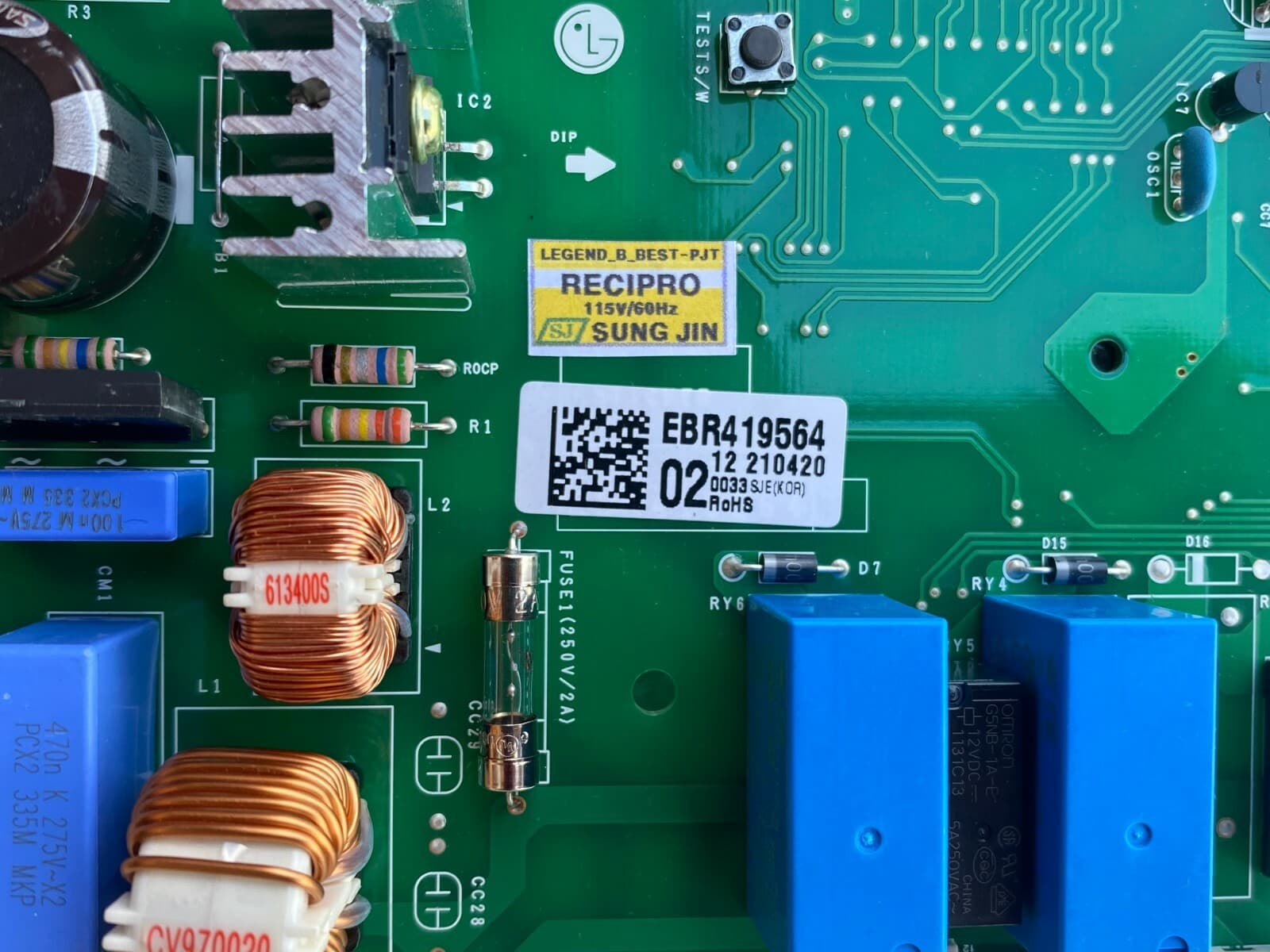 New Genuine LG Power Control Board Assembly  EBR41956402 — thumbnail 2