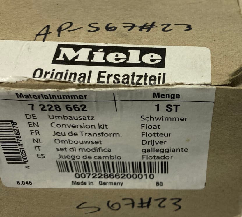 New Genuine OEM Miele Float Conversion Kit 7 228 662 — thumbnail 4