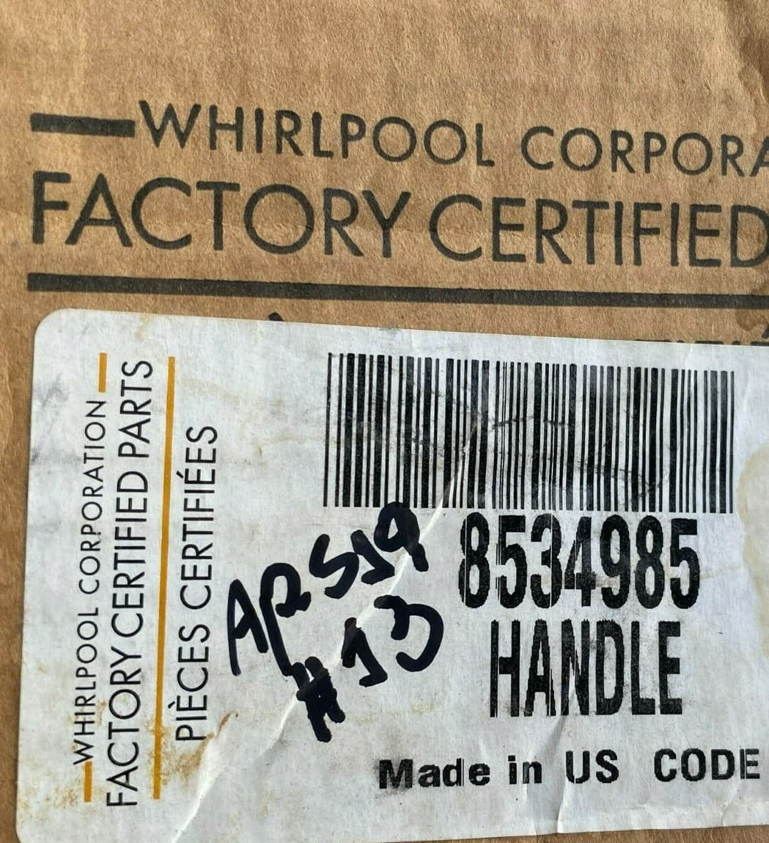Genuine OEM Whirlpool Door Handle (White) 8534985 — thumbnail 3