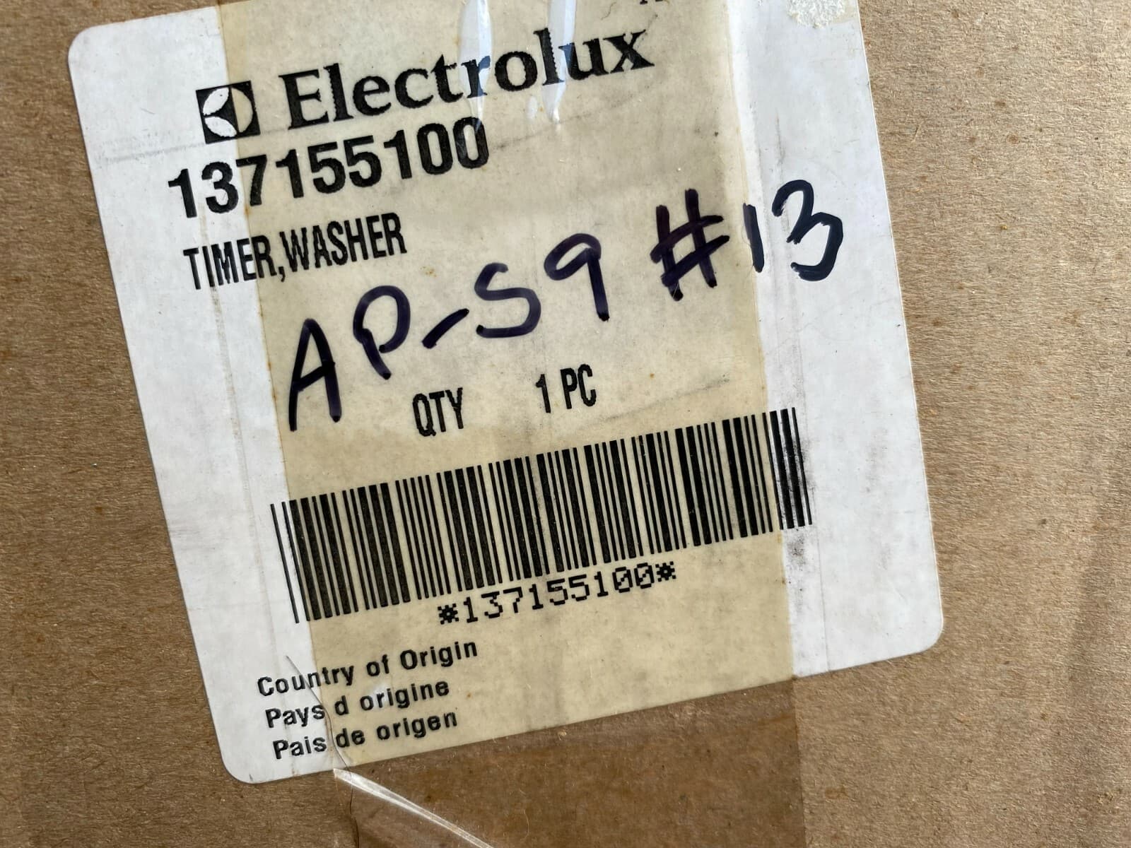 New Genuine OEM Electrolux Frigidaire  Washer Timer FTW3011KW0 137155100 — thumbnail 5