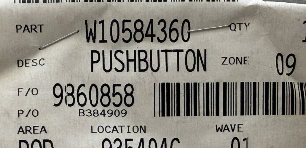 W11164083 OEM Whirlpool Maytag Washer Control Panel Pushbutton  New Genuine — thumbnail 4