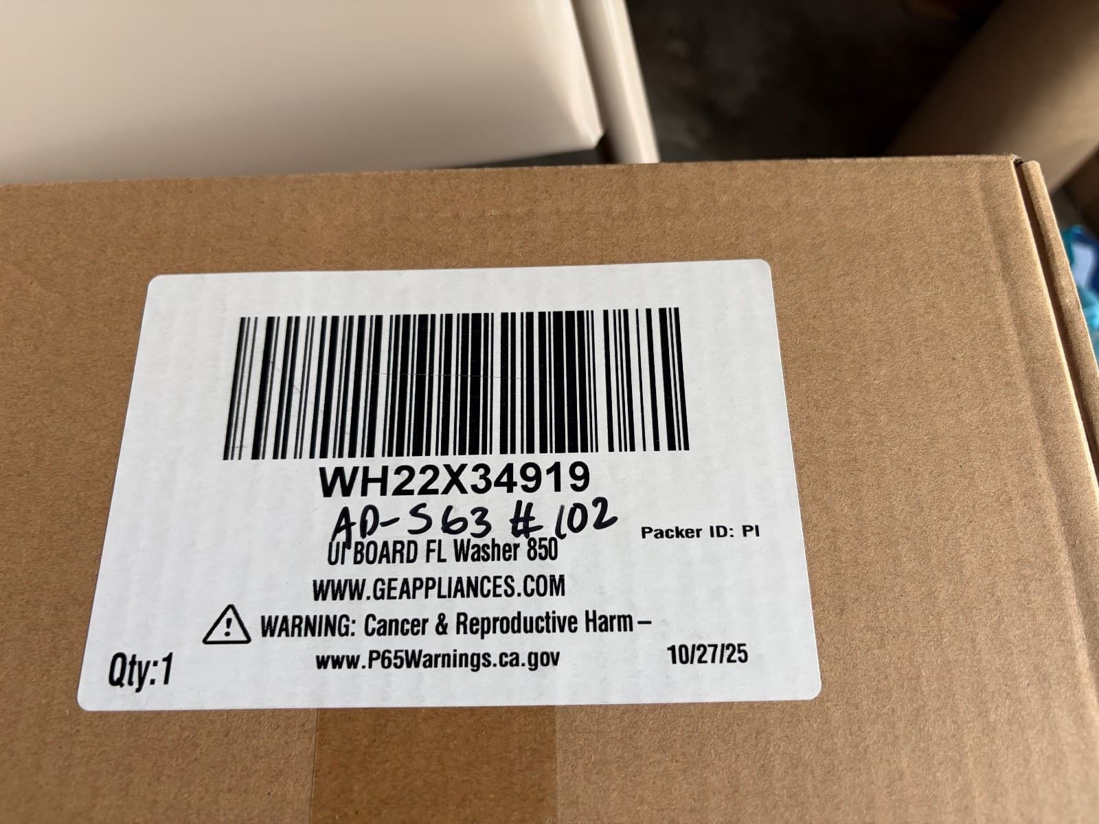 WH22X34919 GE  Washer User Interface Control Board New OEM  Genuine — thumbnail 9