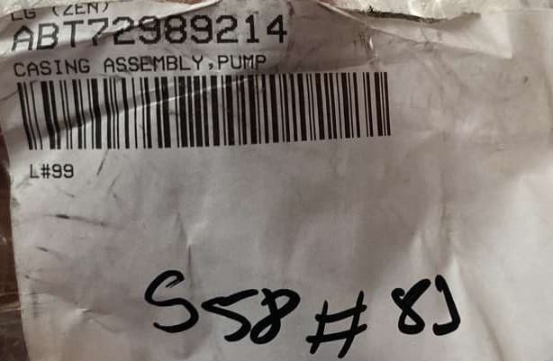 ABT72989214 OEM LG Dishwasher Casing Assembly, Pump  New Genuine — thumbnail 3