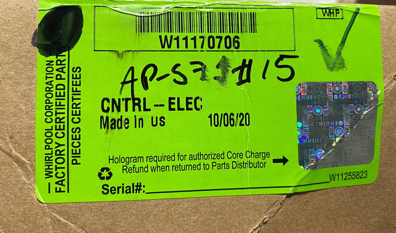 New Genuine OEM Whirlpool Washer Main Control Board  W11170706 W11400681 — thumbnail 5