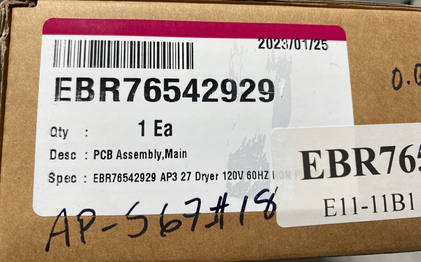 Genuine OEM LG Dryer Power Control Board EBR76542929 — thumbnail 4