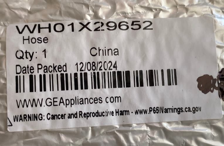 WH01X29652 OEM GE Washer Dispenser Fill Hose   New Genuine — thumbnail 2