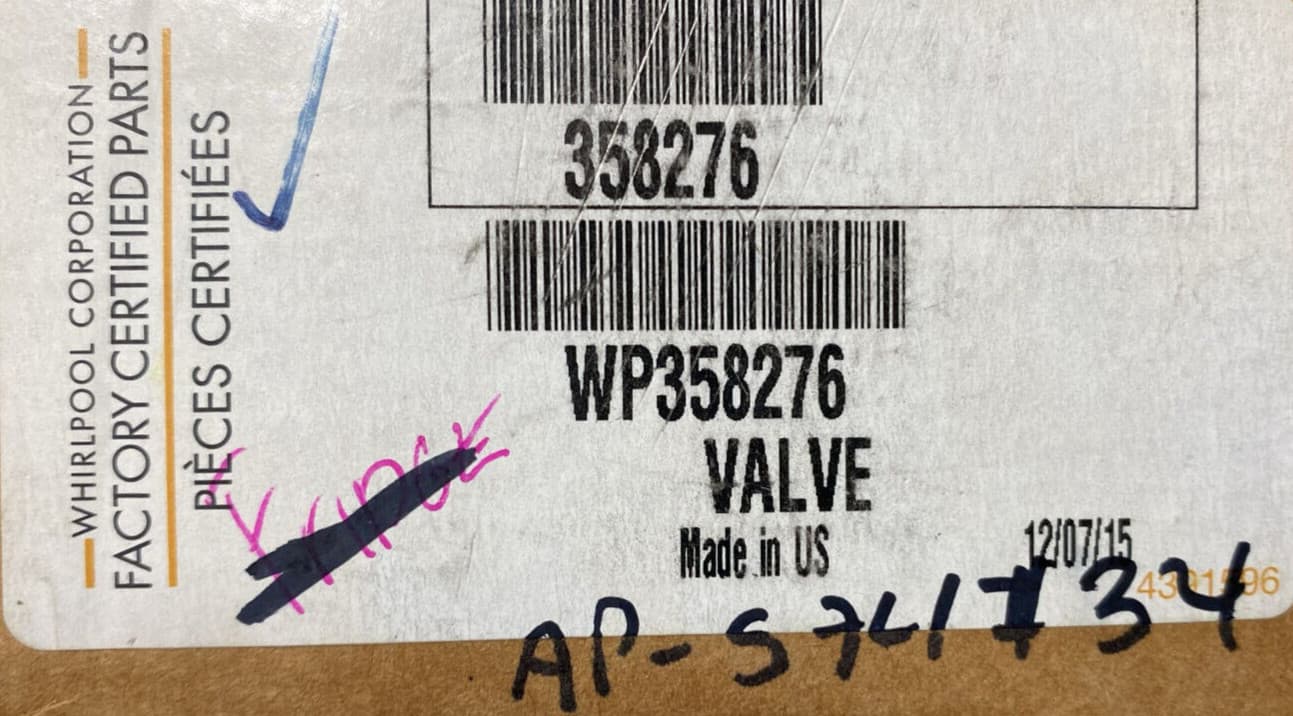 NEW Genuine OEM Whirlpool  Washer Water Inlet Valve 358276 WP358276 — thumbnail 5