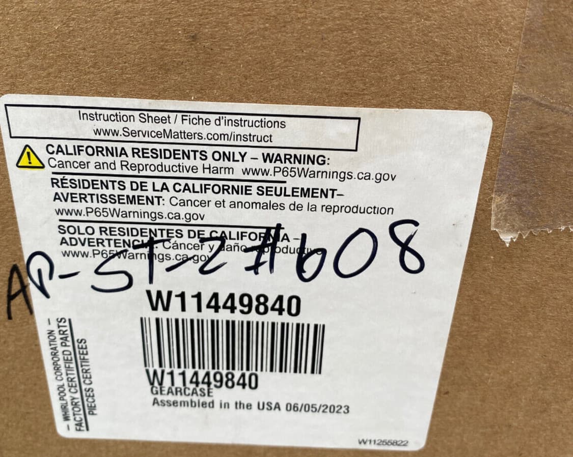 New Genuine OEM Whirlpool  Washer Gear Case W11449840 — thumbnail 4