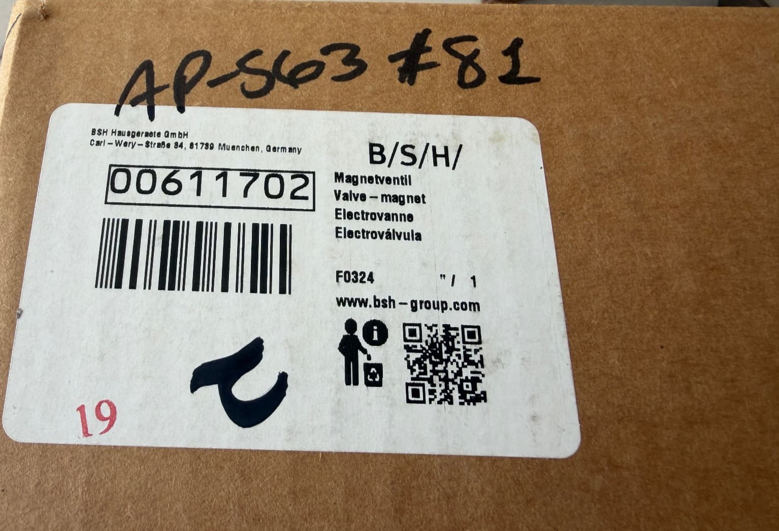 00611702 Bosch   Washer Valve Magnet Coil New OEM  Genuine — thumbnail 5