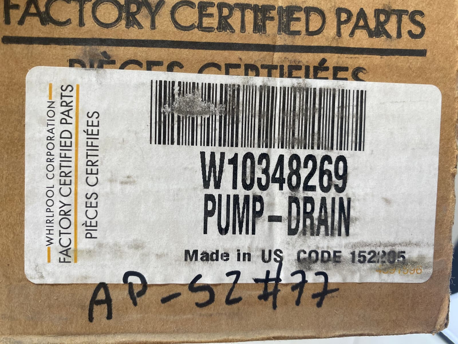 New Genuine  Whirlpool  Dishwasher Pump W10348269 — thumbnail 10