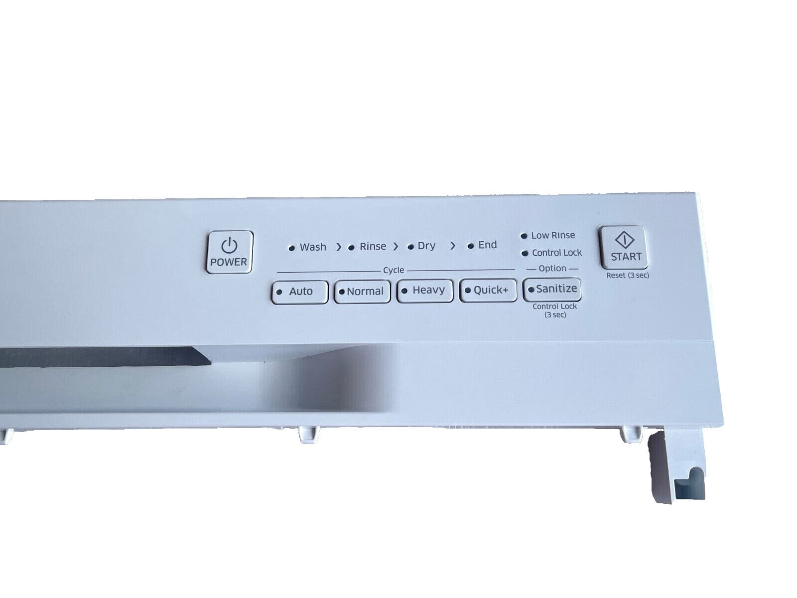 Genuine OEM Samsung Dishwasher Control Panel ( White ) DD82-01237B — thumbnail 2