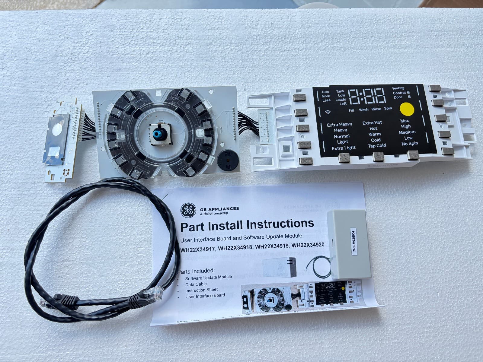 WH22X34919 GE  Washer User Interface Control Board New OEM  Genuine — thumbnail 3