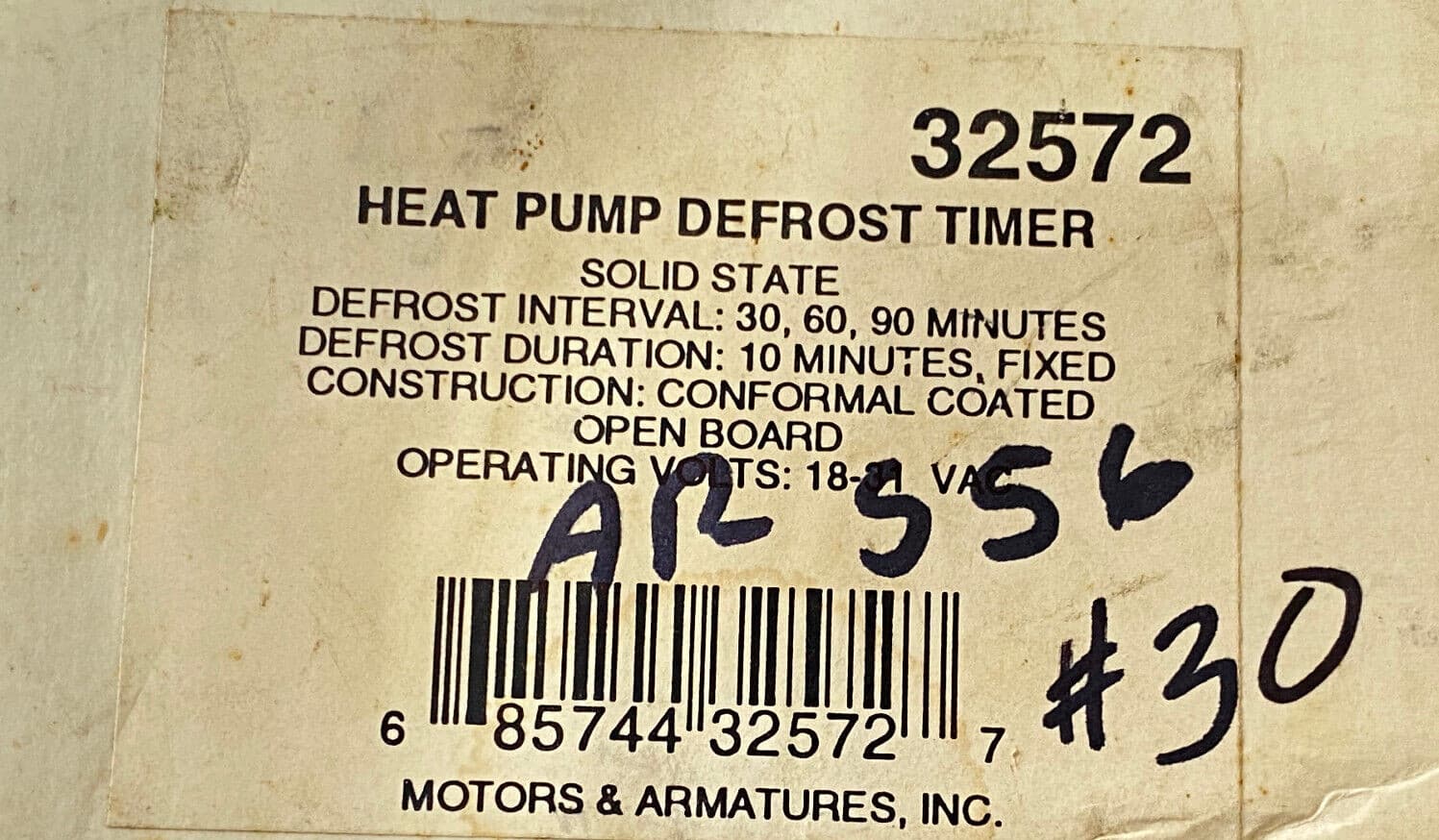 New Genuine Mars Heat Pump Defrost Timer 32572 — thumbnail 9